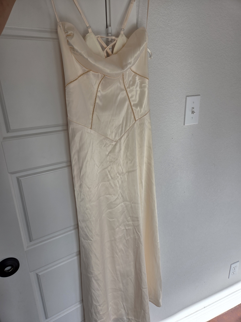 Cider Cream Satin Maxi Slip Dress NEW WITH TAG